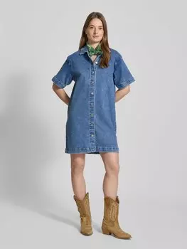 Платье из денима длиной до колена с полной застежкой на пуговицы, модель «ELSA» YAS