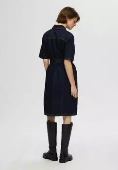 Платье из денима KURZRMELIGES Selected Femme, темно-синий деним