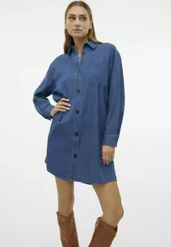 Платье из денима LOISE Vero Moda, темно-синий деним