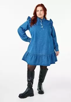 Платье из денима MIT RSCHEN Zizzi, синий деним