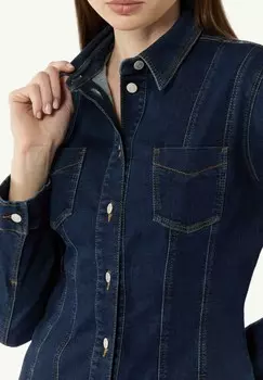 Платье из денима MIT ZIERNHTEN comma casual identity, темно-синий деним