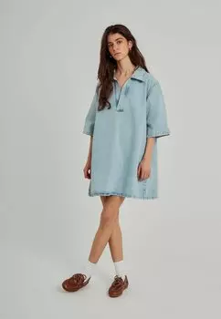 Платье из денима NORR, цвет Light Blue Wash