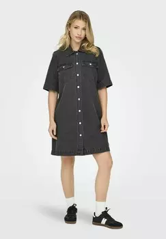 Платье из денима ONLBELLE BUTTON ONLY, цвет Mottled Dark Grey