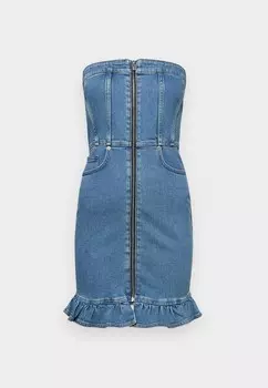 Платье из денима RUFFLED DRESS Karl Lagerfeld Jeans, светло-голубой деним