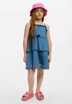 Платье из денима RUFFLED SHORT Desigual, синий