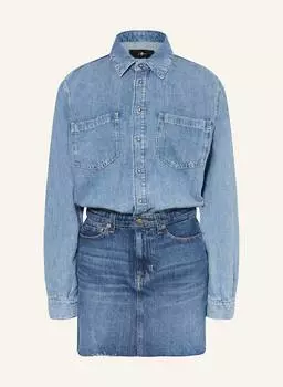 Платье из денима с льном 7 For All Mankind, мультиколор