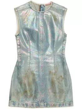 Платье из денима с покрытием Acne Studios, синий