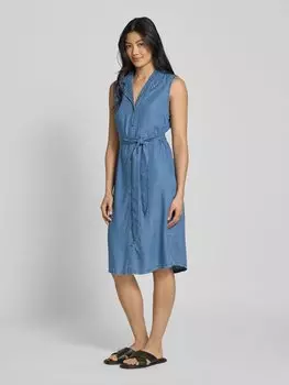 Платье из денима с завязывающимся поясом, модель «BREE» Vero Moda, синий