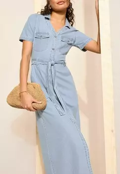 Платье из денима TIE WAIST REGULAR FIT Friends Like These, синий