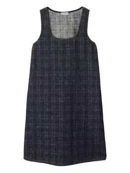 Платье из денима в клетку Burberry, синий