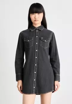 Платье из денима WESTERN DRESS Tommy Jeans, черный