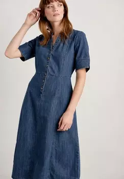 Платье из денима WIGHTWICK THREE QUARTER SLEEVE Seasalt Cornwall, синий
