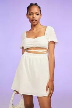Платье из двух частей с завязками H&amp;M, пломбир