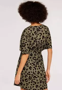 Платье из джерси ANIMAL PRINT MINI Apricot, хаки