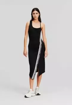 Платье из джерси Asymmetric KARL LAGERFELD, черный