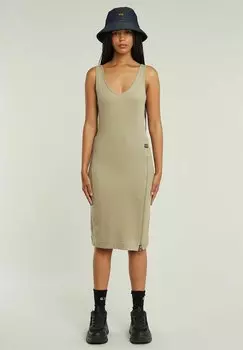 Платье из джерси ASYMMETRIC ZIP - Shift dress G-STAR, хаки