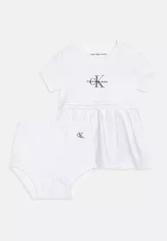 Платье из джерси BABY MONOGRAM LOGO MIX MEDIA DRESS Calvin Klein Jeans, цвет bright white