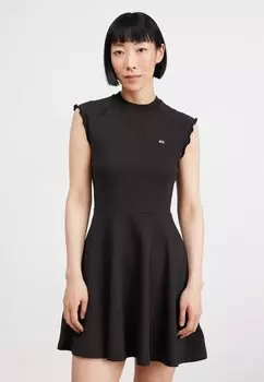 Платье из джерси Babylock Fit & Flare Dress Tommy Jeans, черный