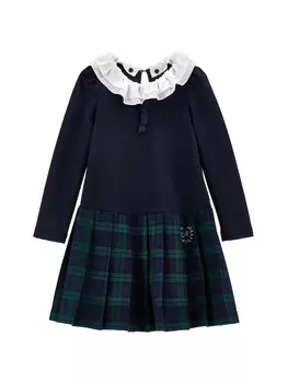 Платье из джерси BACK TO SCHOOL ABITO Monnalisa, темно-синий