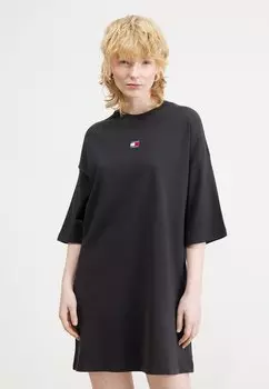 Платье из джерси BADGE TEE DRESS Tommy Jeans, черный