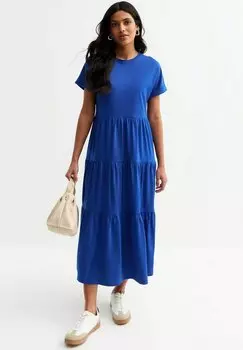 Платье из джерси BRIGHT TIERED MIDI New Look, синий