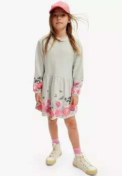 Платье из джерси BUTTERFLIES AND FLOWERS Desigual, серый