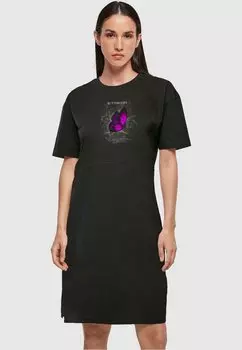 Платье из джерси BUTTERFLIES SLIT TEE Merchcode, черный