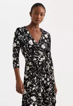 Платье из джерси CARLYNA 3/4 SLEEVE DAY DRESS Lauren Ralph Lauren, цвет black/cream