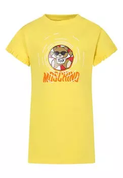 Платье из джерси Con Logo MOSCHINO, желтый