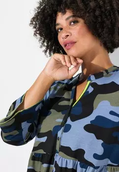 Платье из джерси DECORATIVE RHINESTONES, CAMOUFLAGE Angel of Style, зеленый