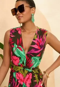 Платье из джерси DRAPE TWIST FRONT SLEEVELESS REGULAR FIT Love & Roses, зеленый