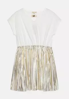 Платье из джерси DRESS Michael Kors Kids, цвет off-white/gold