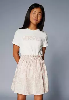 Платье из джерси DRESS POP LEGGERO BAROCCO KIDS LOGO Versace, белый