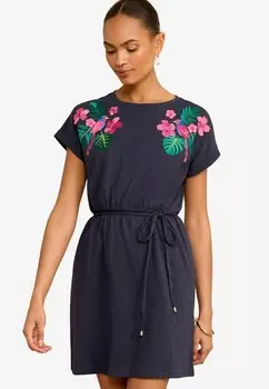 Платье из джерси EMBROIDERED REGULAR FIT Love & Roses, синий