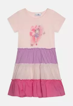Платье из джерси FAIRY DRESS WITH MULTICOLOURED TIERED SKIRT happy girls, цвет rose