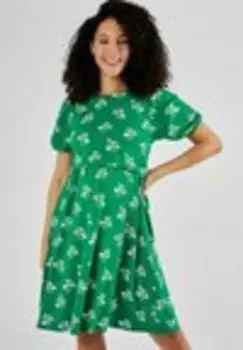 Платье из джерси FLORAL MERNITY NURSING Jojo Maman Bb, зеленый