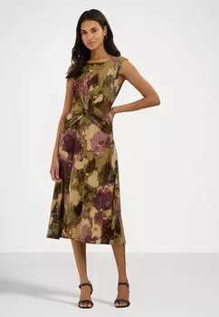 Платье из джерси FLORAL TWIST FRONT JERSEY DRESS Lauren Ralph Lauren, цвет Tan