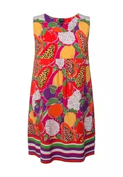 Платье из джерси FRUIT PRINT SLEEVELESS SWING Ulla Popken, розовый