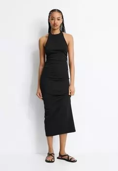 Платье из джерси GATHERED HALTER - Maxi dress PULL&BEAR, черный