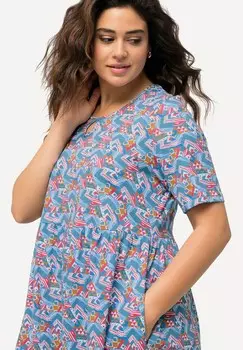 Платье из джерси GEOMETRIC SHORT SLEEVE Ulla Popken, белый