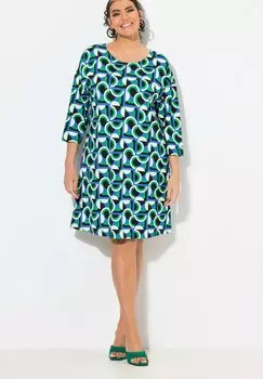 Платье из джерси GRAPHIC PRINT 3/4 SLEEVE Ulla Popken, светло-зеленый