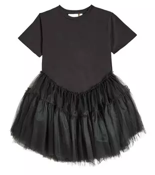 Платье из джерси и тюля Caroline Bosmans, черный