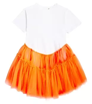 Платье из джерси и тюля Caroline Bosmans, оранжевый