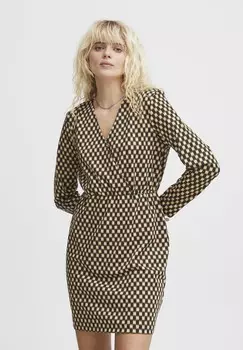 Платье из джерси ICHI, коричневый