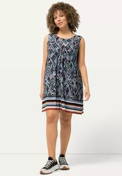 Платье из джерси IKAT-INSPIRED SLEEVELESS SWING Ulla Popken, светло-голубой