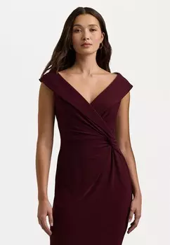 Платье из джерси JERSEY OFF-THE-SHOULDER COCKTAIL DRESS Lauren Ralph Lauren, Бордо