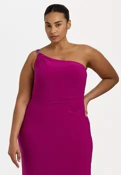 Платье из джерси JERSEY ONE-SHOULDER GOWN Ralph Lauren, фиолетовый