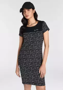 Платье из джерси KangaROOS с модным принтом по всей поверхности - НОВАЯ КОЛЛЕКЦИЯ, черно-белый