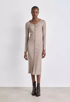Платье из джерси LABEL DRESS Calvin Klein Jeans, коричневый