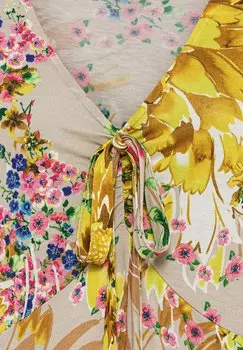 Платье из джерси LASCANA, песочный гельб Bedruckt